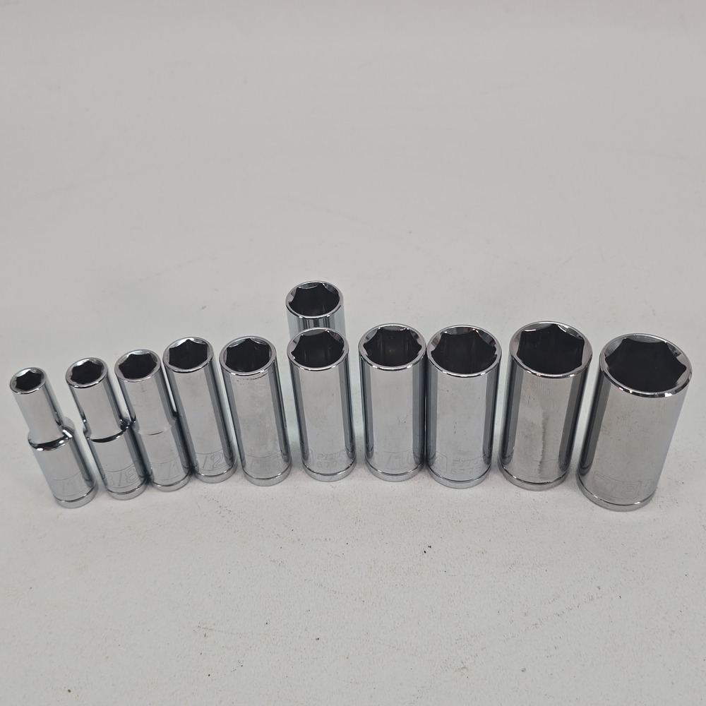 Pittsburgh Pro 3/8" Drive 6 Point Socket Set SAE Deep 11pcs